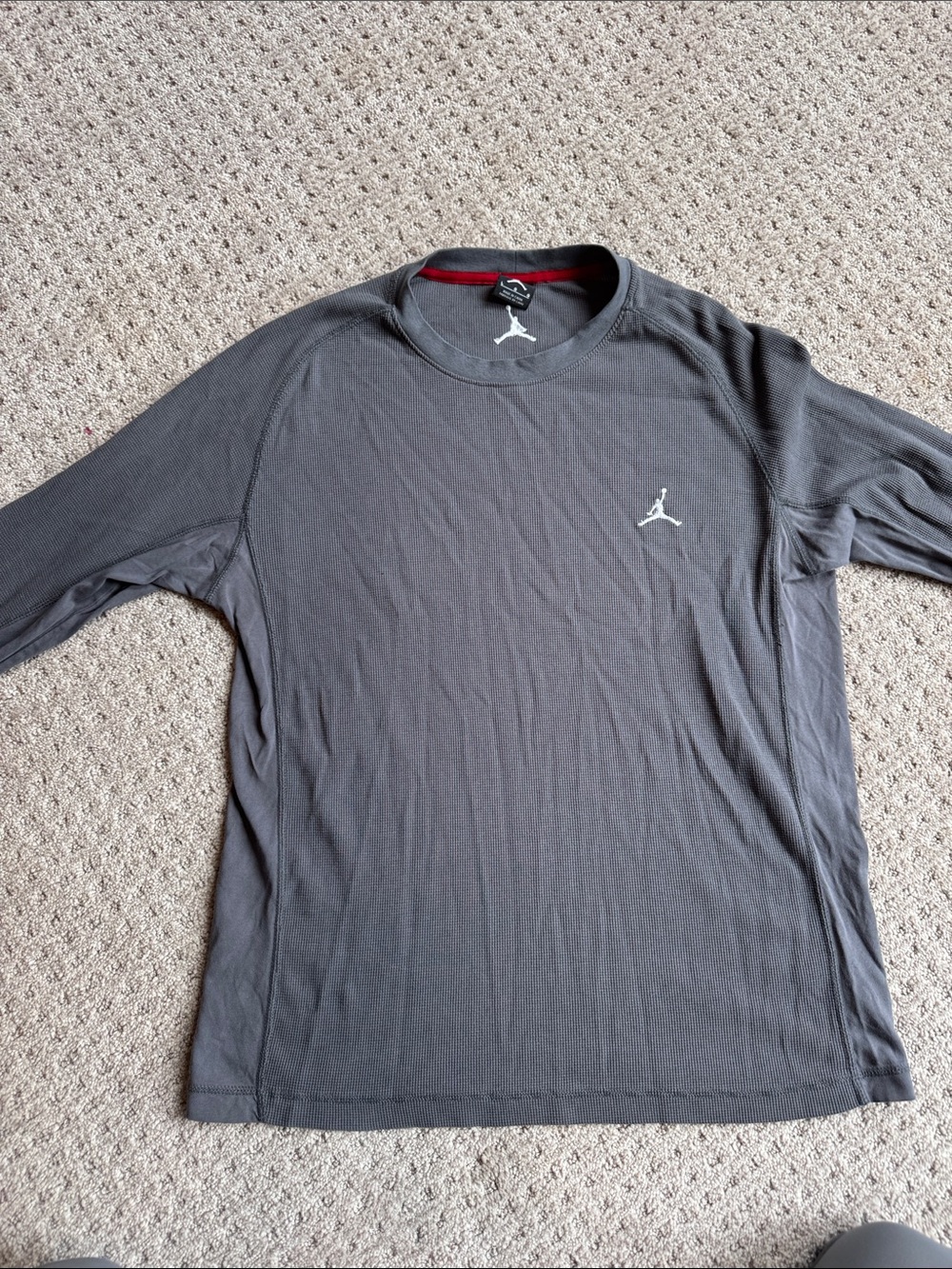 Jordan Men's Gray Henley Long-Sleeve